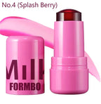4 Colors Jelly Blush Stick Lip Balm Eyeshadow 3-in-1 Multi-Use Matte Blush Moisturize Brighten Lip Gloss Multi-Use Blush Makeup
