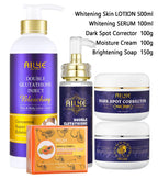 AILKE Whitening Skin Care Set, Lightening, With Double Glutathione, Reduce Black, Dark and White Spots, For All Skin Types