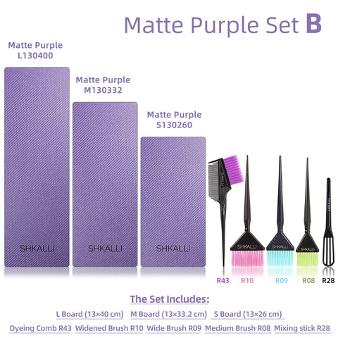 SHKALLI Professional Carbon Fibre Hair Balayage Board and Brush Set Hair Dyeing Tool Kit for Hairdressers