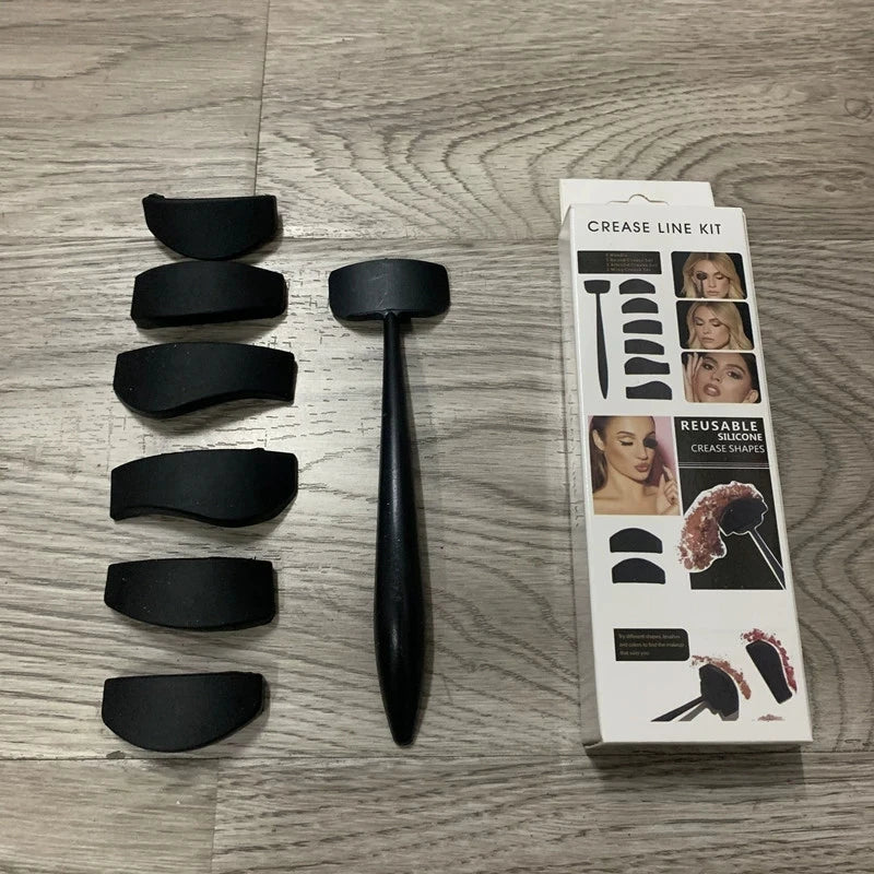 6 In 1 Crease Line Kit Stencil Eyeliner Template To Delineate Eyes Women Eyeshadow Cut Crease Silicone Eye Makeup Stencils Black