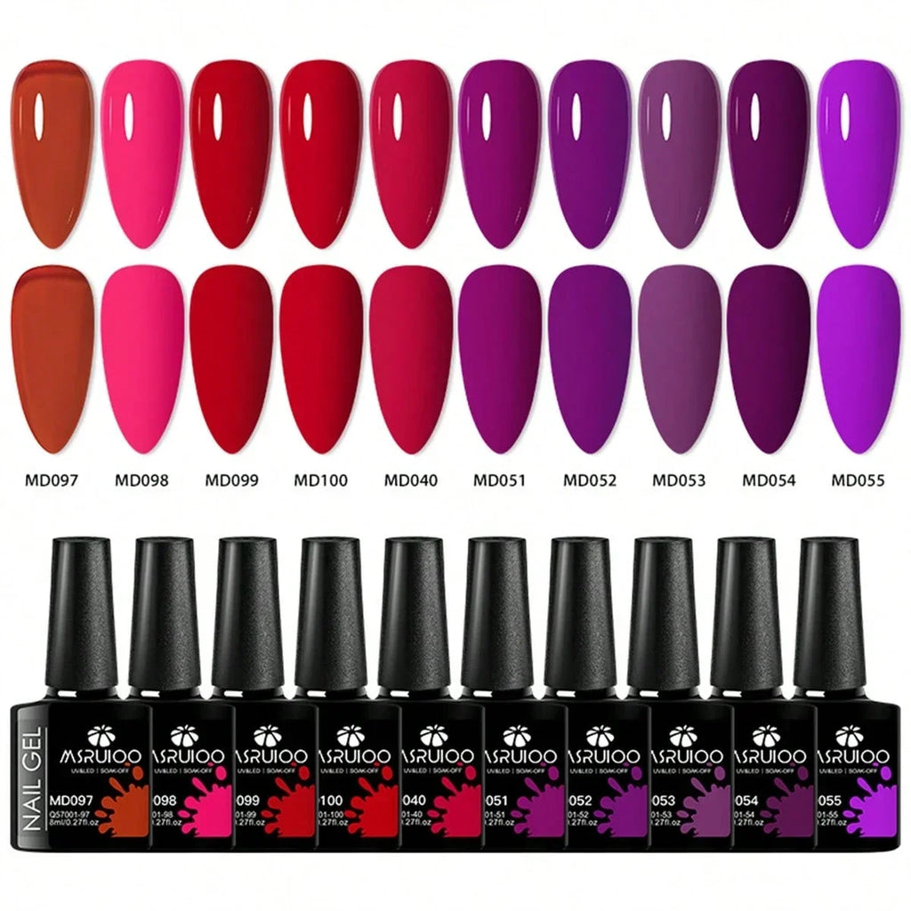 10pc Nail Gel Polish Set HEMA FREE All-Season Nails DIY Nail Art UV/LED Painting Vernis Manicure Kit Long Lasting Hybrid Gel