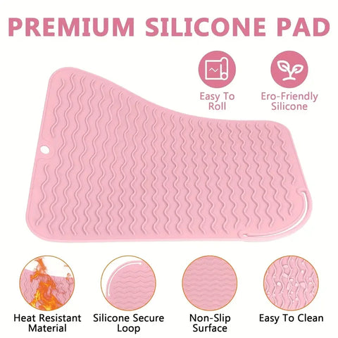 1/2pcs Silicone Heat-Resistant Mat for Hair Styling Tools Curling Iron Hair Straightener Protect Pad 2-in-1 Insulation Mats