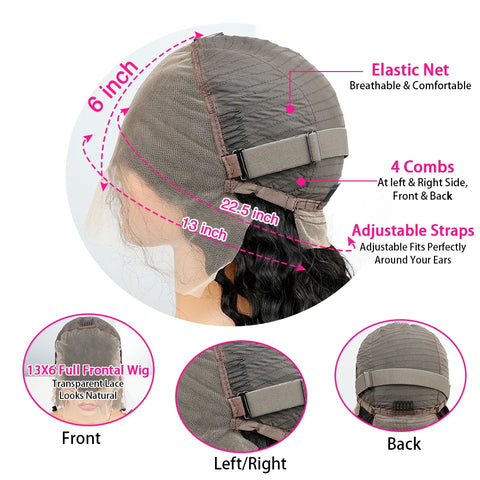 13x6 Chocolate Brown HD Lace Front Human Hair Wigs Body Wave Human Hair Wig 46 Inch 200Density Colored Human Hair Wigs For Women