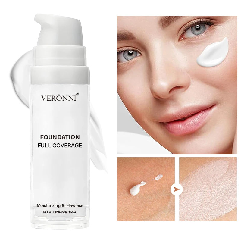 Full Coverage Matte White Liquid Foundation,Waterproof & Long-Lasting Creamy Formula for Halloween,Goth,Zombie,Cosplay Makeup