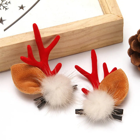 Christmas Hair Clips for Women Girls Antler Deer Ear Hairpin Hairgrips Kids New Year Barrettes Hair Accessories Jewelry
