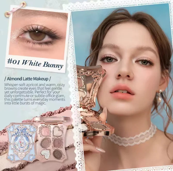 Flower Knows Makeup Butterfly Cloud Collar Collection Embossed 6 Color Eyeshadow Palette Long Lasting Waterproof Gliter For Eyes