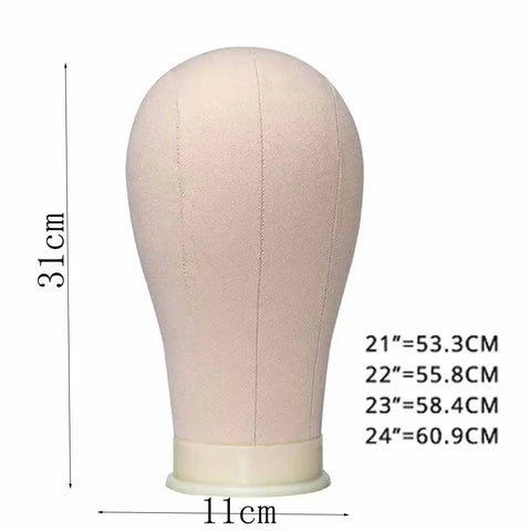 21inch 23inch Wig Head Mannequin Head with Wig Stand ,Manikin Canvas Head for Wigs Making Display with pins