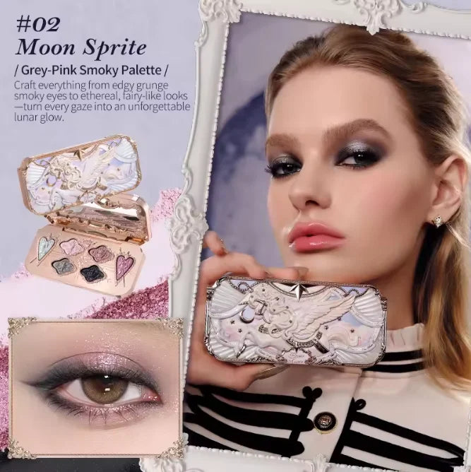 Flower Knows Makeup Butterfly Cloud Collar Collection Embossed 6 Color Eyeshadow Palette Long Lasting Waterproof Gliter For Eyes