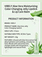 VIBELY Aloe Vera Moisturizing Lip Balm Thermochromic Jelly Lipstick Long Lasting Hydrating Lip Care Tint for Daily Use