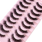 10 pairs of Russian striped eyelashes fluffy artificial mink eyelashes 3D fake eyelashes Russian curly eyelashes fake eyelashes