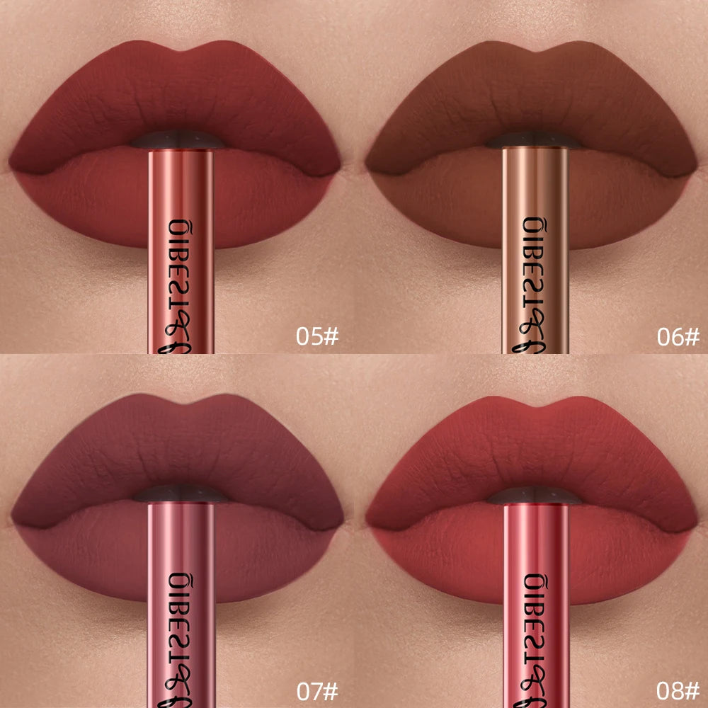 Matte Liquid Lipstick Waterproof Velvet Nude Sexy Red Lip Gloss Long Lasting Nonstick Lip Stain Makeup 24 Colors Hot Lipgloss