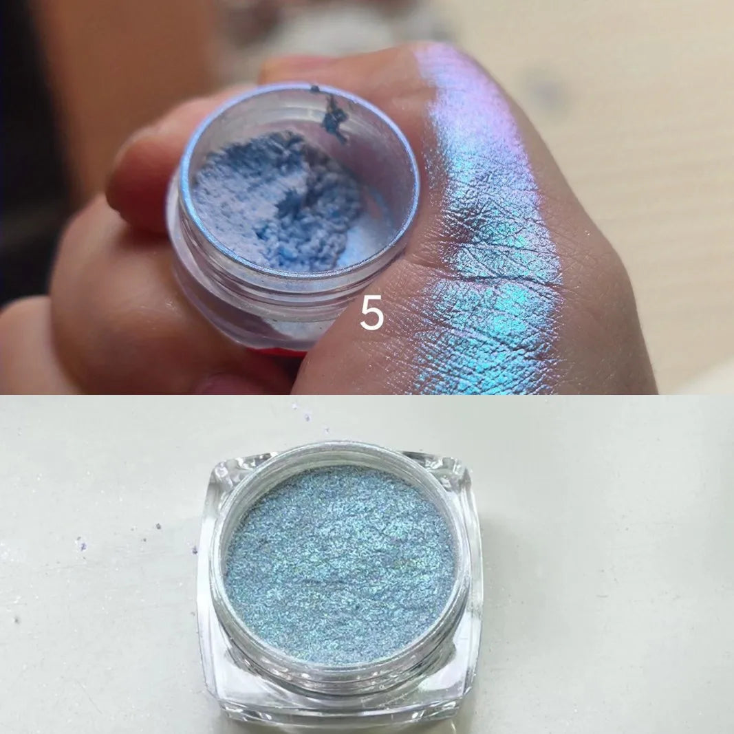 Chameleon Glitter Eyeshadow Pearly Shimmer For Brightening Contouring, Metallic Gradient Colors Easy Lazy Eye Makeup Festivals