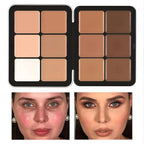 12-Color Iron Box Blusher Plate Multi-Color Cream Blush Plate Concealer Plate Contour and Highlighter Palette Makeup Blush Face