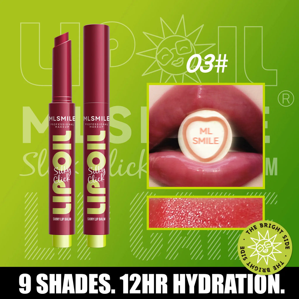 multicolor Silky Click Lip Care Hydrating Solid Lip Gloss with Radiant Mirror Shine, Effortless Press Long-Lasting