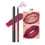 2pcs Lipstick Lipliner Pen Set Matte Waterproof Lip Liner Pencil Contour Makeup Sexy Red Lip Stick Long Lasting Cosmetics Beauty
