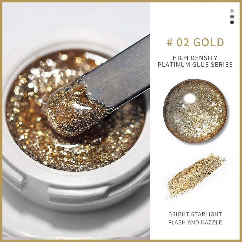 Silver/Gold Metal Gel Metallic Nail Polish Chrome 3D Metal Painted Gel Polish 5ml Liquid Mirror Effect Glossy Shine Manicure