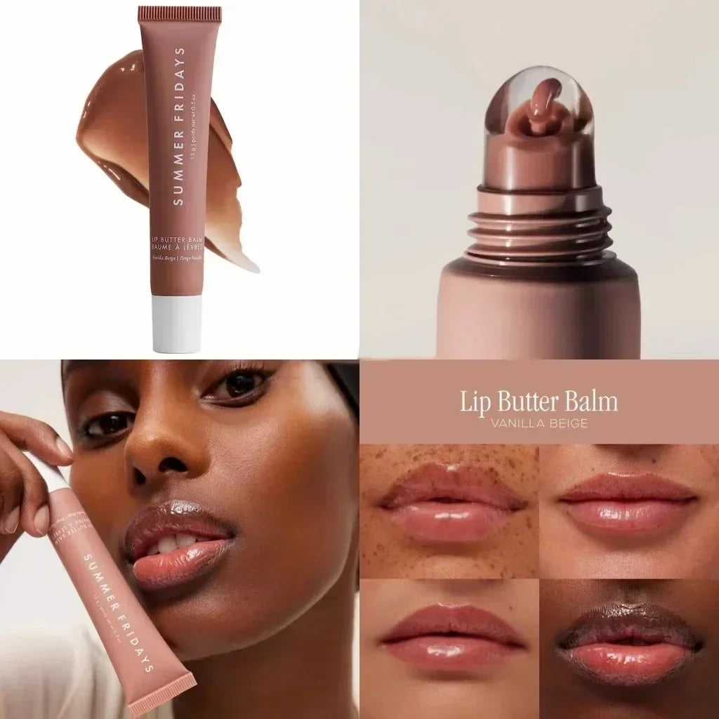 NEW Summer Fridays Mini Lip Gloss Set Vanilla Beige Lip Balm Long Lasting Moisturizing Smooth Soft Tube Makeup Lip Care Suit