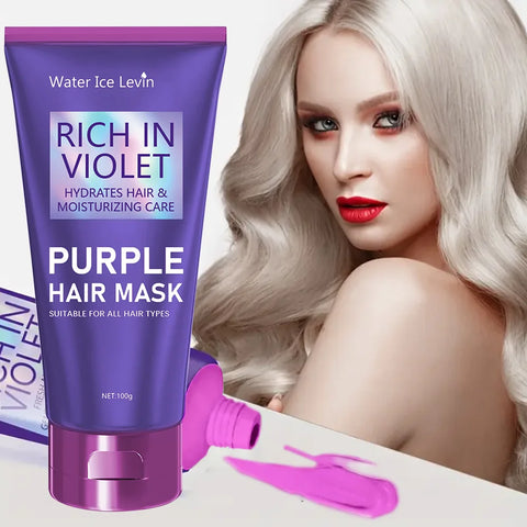 Purple Repair Hair Mask Keratin Deep Nourishing Dry Frizzy Damaged Treatment Collagen Magical 5 Second Soft Shiny Care