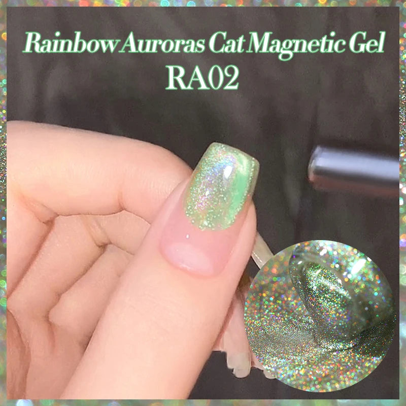 BORN PRETTY 10ml Silver Water Light Cat Magnetic Gel Nail Polish Nail Supplies Vernis Semi Permanent Gel for Fall Winter Nails