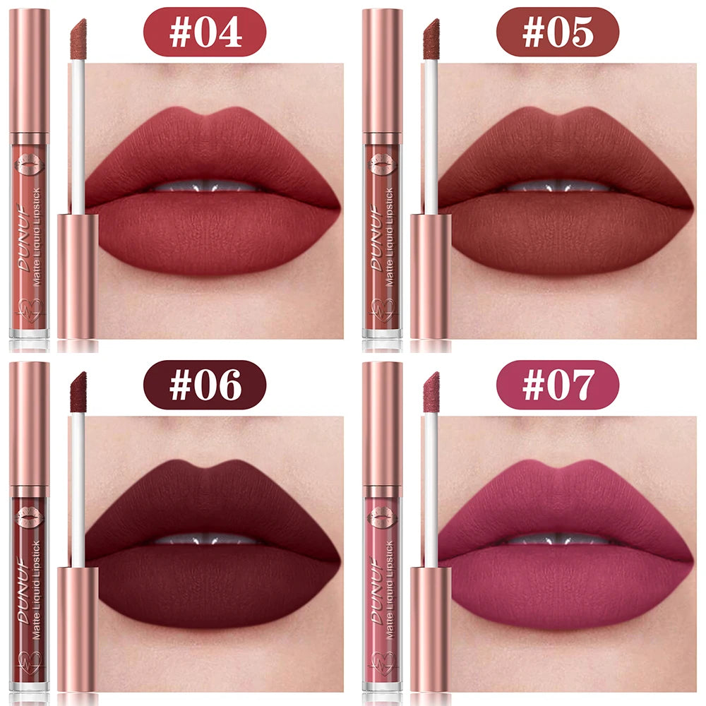 DUNUF Lip Gloss And Lip Oil Set 2-Piece Long-Lasting Waterproof Matte Moisturizing Non-Fading Lipstick Collection