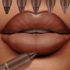 Matte Chocolate Brown Lipstick Crayon Non-stick Cup Lip Liner Pencil Soft Mist Waterproof Creamy Pigmented Lip Outline Contour