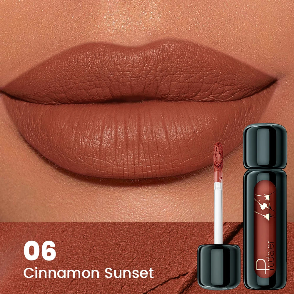 1PC Matte Velvet Lip Gloss - Highly Saturated Liquid Lip Mud, Non-Stick Long-Lasting Formula, 10-Shade Mixed Palette