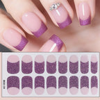 14/16Tips Full Cover Gradient Nail Stickers Multi Color Self Adhesive Slider No Need UV Lamp Cured Press ON Nail Decal
