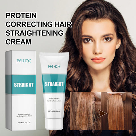Protein Correcting Hair Straightening Cream Keratin Smoothing Hair Treatment Nourishing Repair Soften Curly Hair Conditioner Set