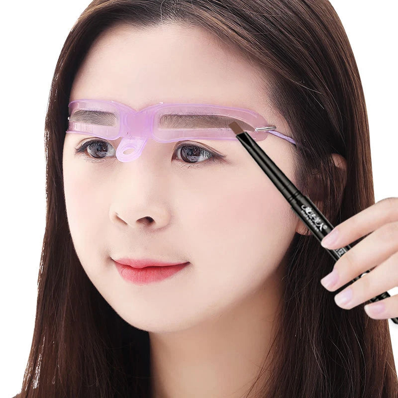 【8 In 1 Reusable Eyebrow Stencils Eye Brow Stamp Templates Eyebrow Shape For Women Eye Brow Make Up Accessories Beauty Tools】