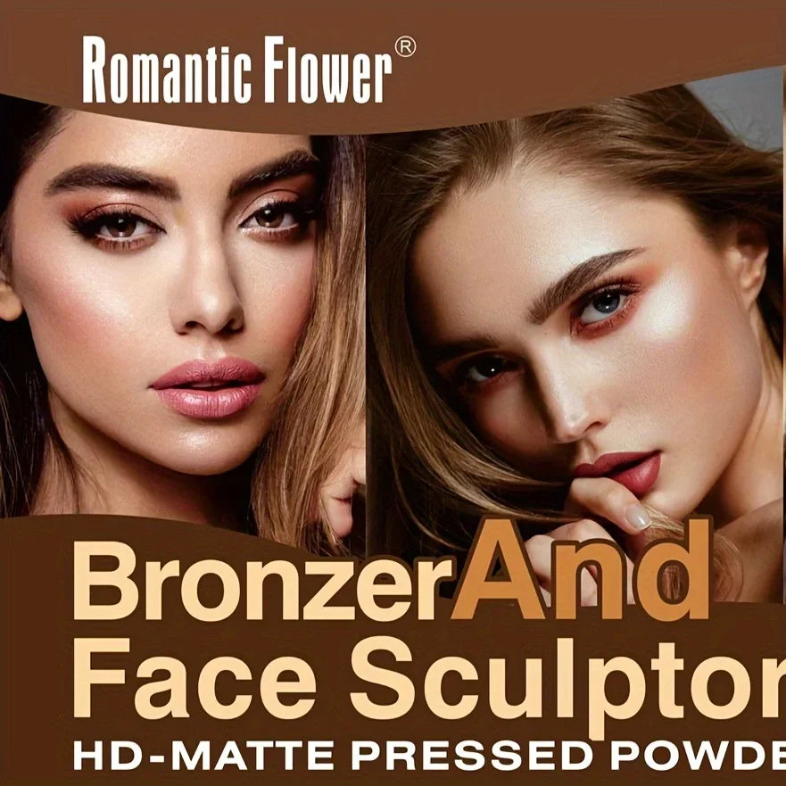 Matte Pressed Powder Bronzer & Face Sculptor Palette 12 Colors Long-Lasting Natural Waterproof Female Cosmetic Trimming