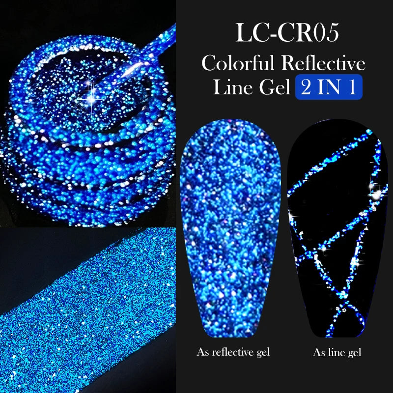 LILYCUTE 5ML Metallic Painting Liner Gel Nail Polish Super Bright Gold Silver Mirror Drawing Gel Semi Permanent Line French Nail