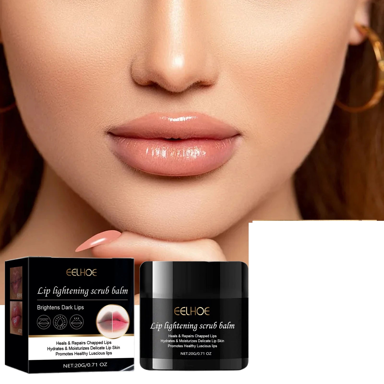 EELHOE Lip Scrub for Brightening: Cleansing Lip Keratin & Dead Skin, Moisturizing, Softening, Hydrating Lip Scrub