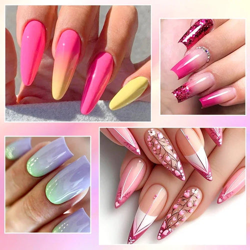 6pcs Nail Gel Polish Set Nude Pink Red UV/LED Nail Art Vernis Gel for Manicure Design All-Season Semi Permanent Quick Dry
