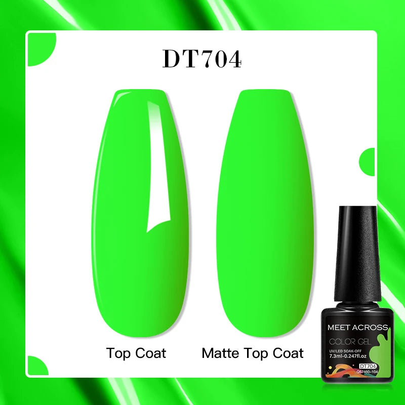 MEET ACROSS 8 Colors Mirror Gel Nail Polish Long-lasting Quick-drying Metallic Gold Silver Red Semi Permanent Varnish Nail Art