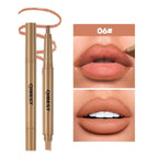 Luxury Matte Lip Liner Long-Lasting Smooth Brown Application for Perfect Outline & Filling, Versatile Shades for All Skin Types