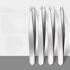 4 Piece Professional Tweezers Set Eyebrow Hair Removal, Beard Plucking, Stainless Steel Angled Tweezers Tools Hair Removal Tool