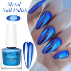 LILYCUTE 7ml  Mirror Metallic Nail Polish No Need of UV LED Lamp Nail Supplies Vernis Red Purple Mirror Effect for Nails