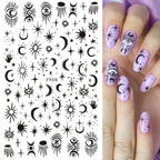 Adhesive stickers with European and American style cross snake black and white wave dot hot silver line letter nail stickers