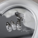 5D Luxury Star Nail Stickers for Nail Art Stars Black Silver Nail Decals Gilding Hollow Out Five-Pointed  Nail Art Design Slider