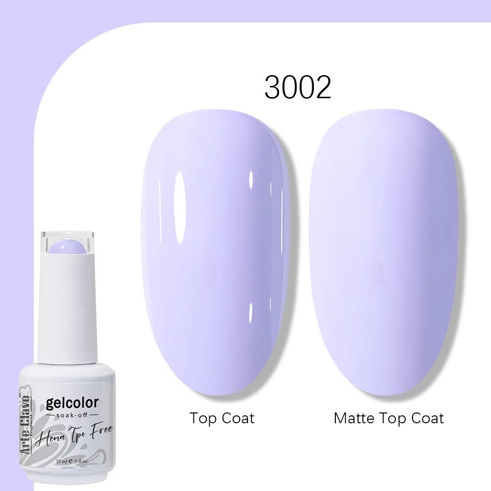 Arte Clavo Solid Color Gel Nail Polish 15ml Soak Off UV LED Gel Semi-Permanent Glitter Polish For Manicure Nail Art Salon Gel