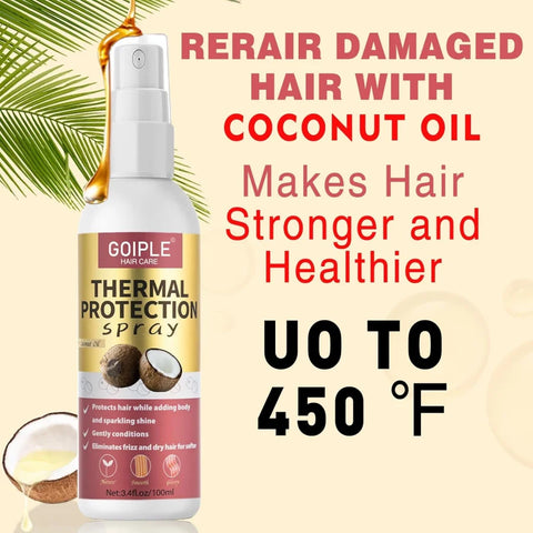 Keratin Protein Serum Anti Frizz Heat Thermal Protection Spray Rose Water Mist for Repair Damaged Curl Hair Smooth & Moisturize