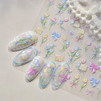 1pcs Dream Flower Window Shell Light Nail Art Stickers Japanese Flower Self Adhesive Stickers Press On Nails Decoration Decals