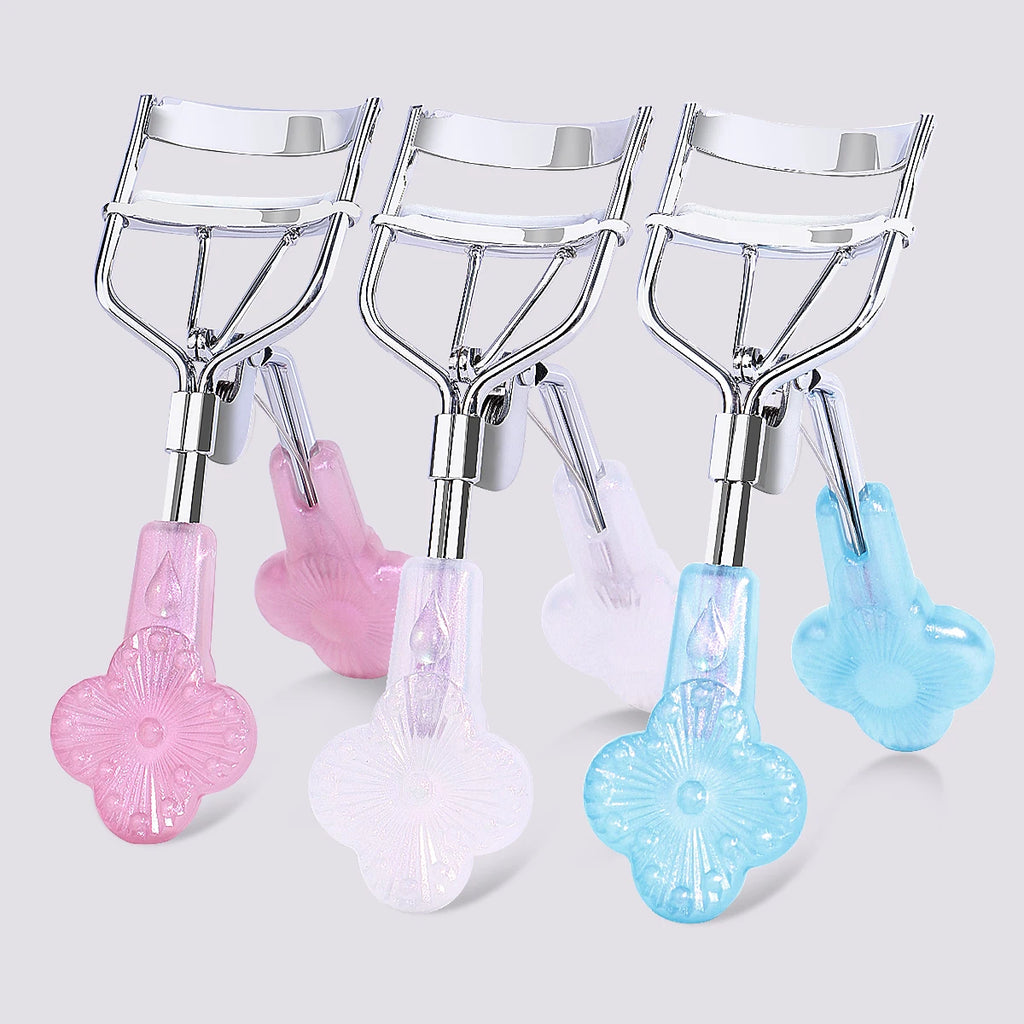 1 portable stainless steel eyelash curler with exquisite handle and long-lasting eyelash curling, suitable for beginners
