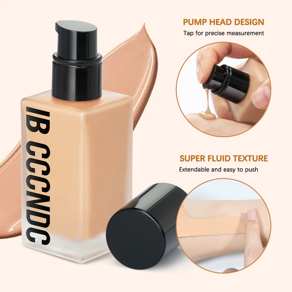 Liquid Foundation Concealer Face Naturally Matte Oil-Control Waterproof Foundation 30Ml 6 Colors Optional Cosmetic