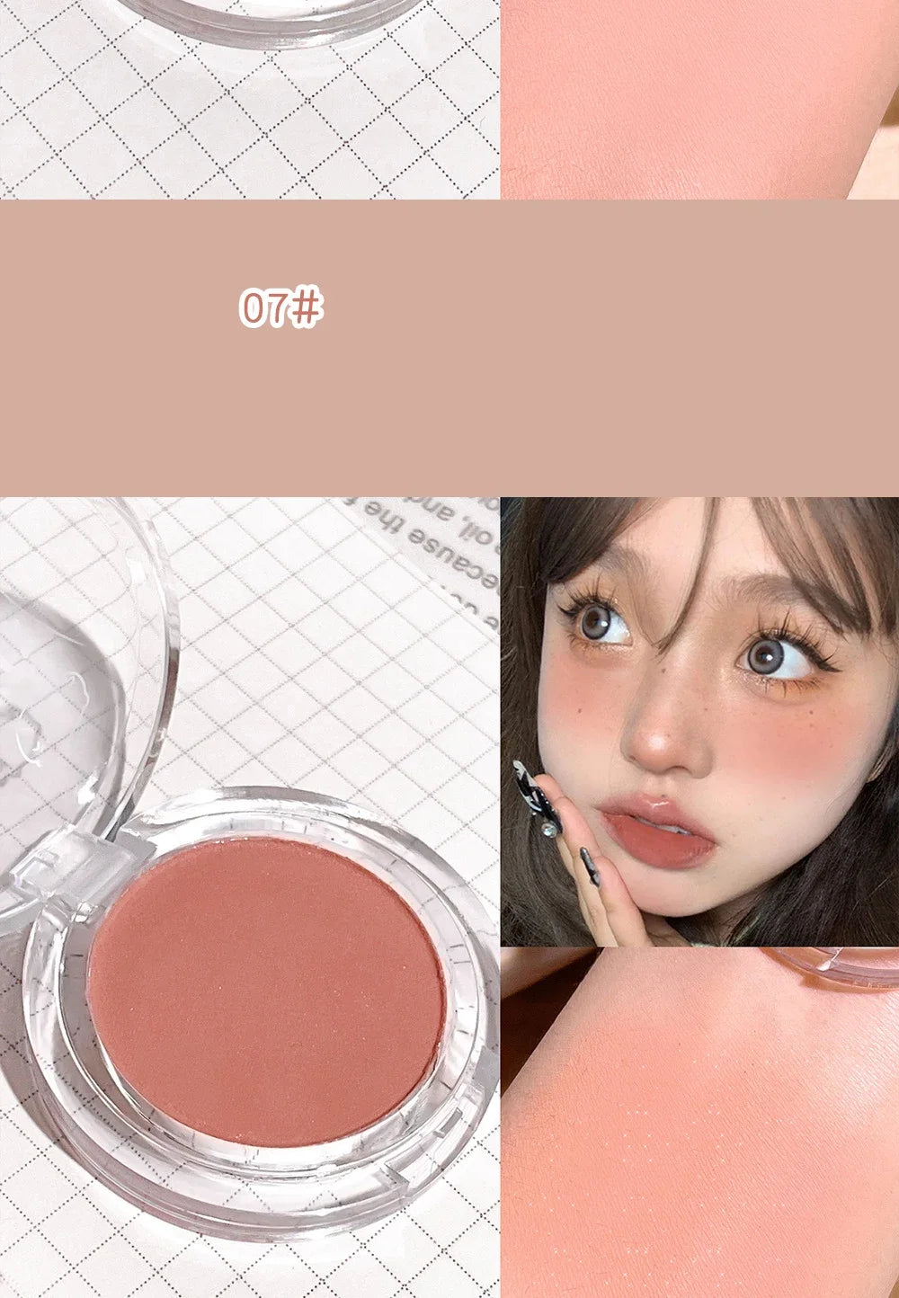 Monochrome Blush Palette Rose Orange Soft Mist Girl Blusher Powder Natural Face Makeup Matte Peach Rouge Contour Shadow Palette