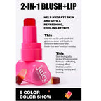 Lip and Cheek Jelly Blush Stick Lipstick Jelly Blusher Stick Makeup, Water Jelly Tint Stick, Lightweight Long Lasting Cosmetics