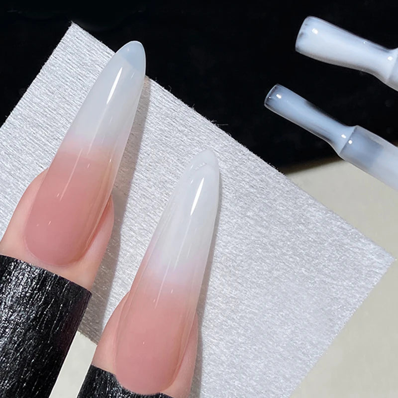 BORN PRETTY Milky White Gel Nail Polish 10ML Opal Jelly White Translucent Natural Color Nails Art Manicure Nail Supplies