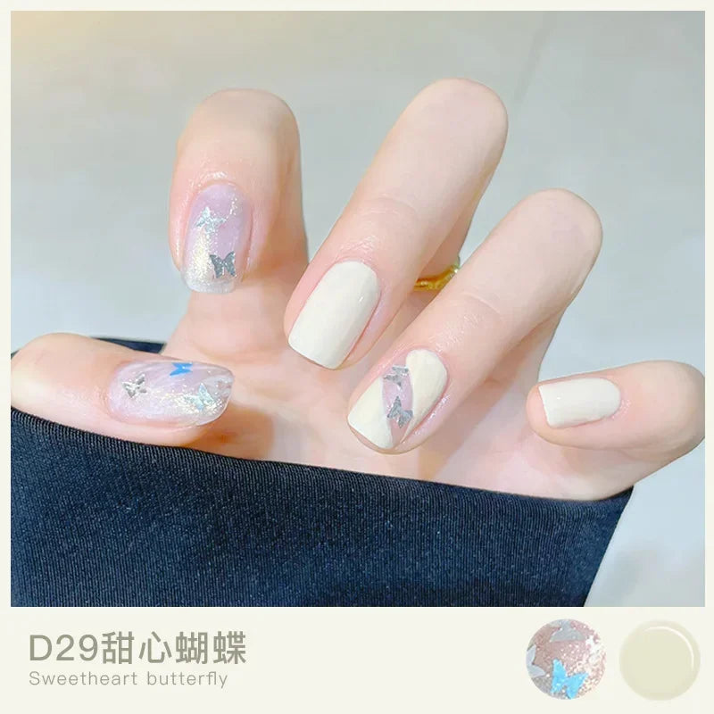 Water-based Nude Icy Women Children Nail Polish Twin Star Set No-bake Quick-drying Odorless Nail Polish Full Set Makeup
