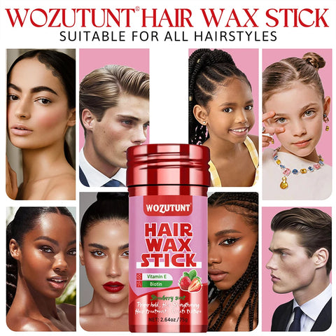 Strawberry Flavor Hair Wax Stick Vitamin E Smooth Dry Frizz Broken Hair Proper Hold Create Texture Styling Pomade for Women