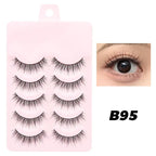 5 Pairs Soft Strip Lashes Manga Makeup Korean Natural False Eyelashes DINGSEN Natural Lashes Sleeve Anime Daily Eyelashes
